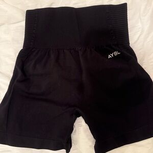 AYBL Women's Black Ribbed Bike Shorts